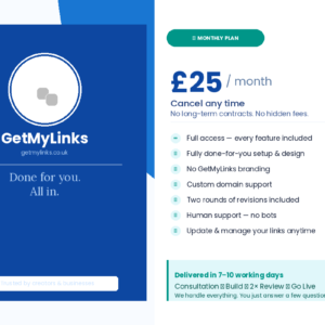 getmylinks link in bio page monthly account